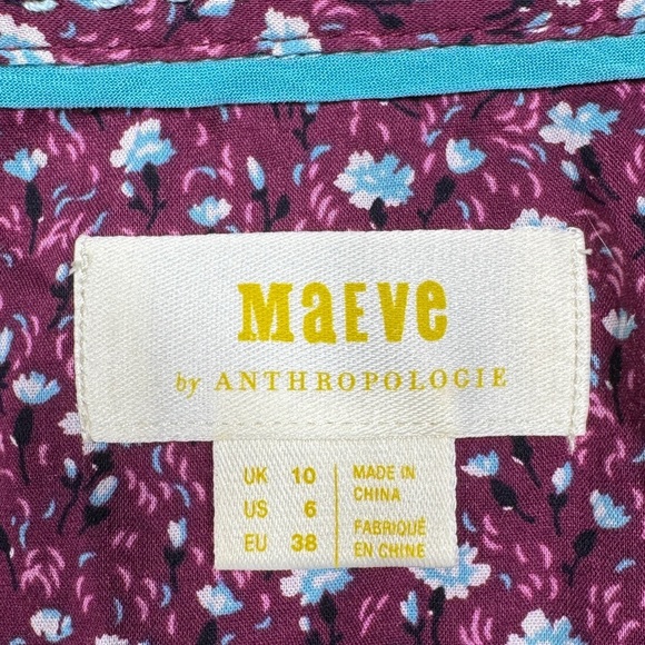 Anthropologie Maeve Purple Blue White Ditzy
Calico Floral Print Button Top 6 - Picture 15 of 16